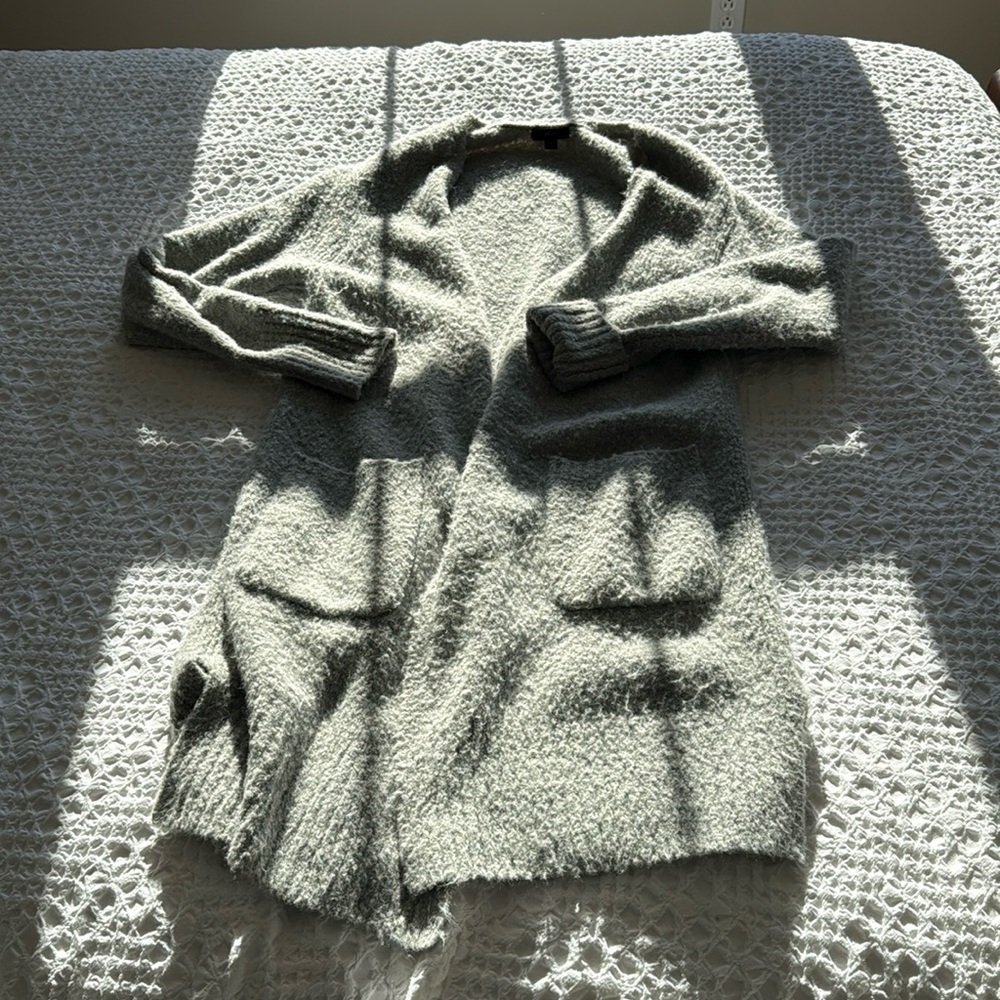 J Crew Long Grey Sweater